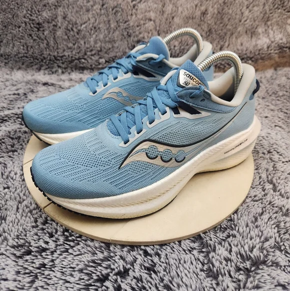 Saucony Triumph 21 Bluelight Mauve Running Shoes Women's Size 7.5 - Picture 4 of 9